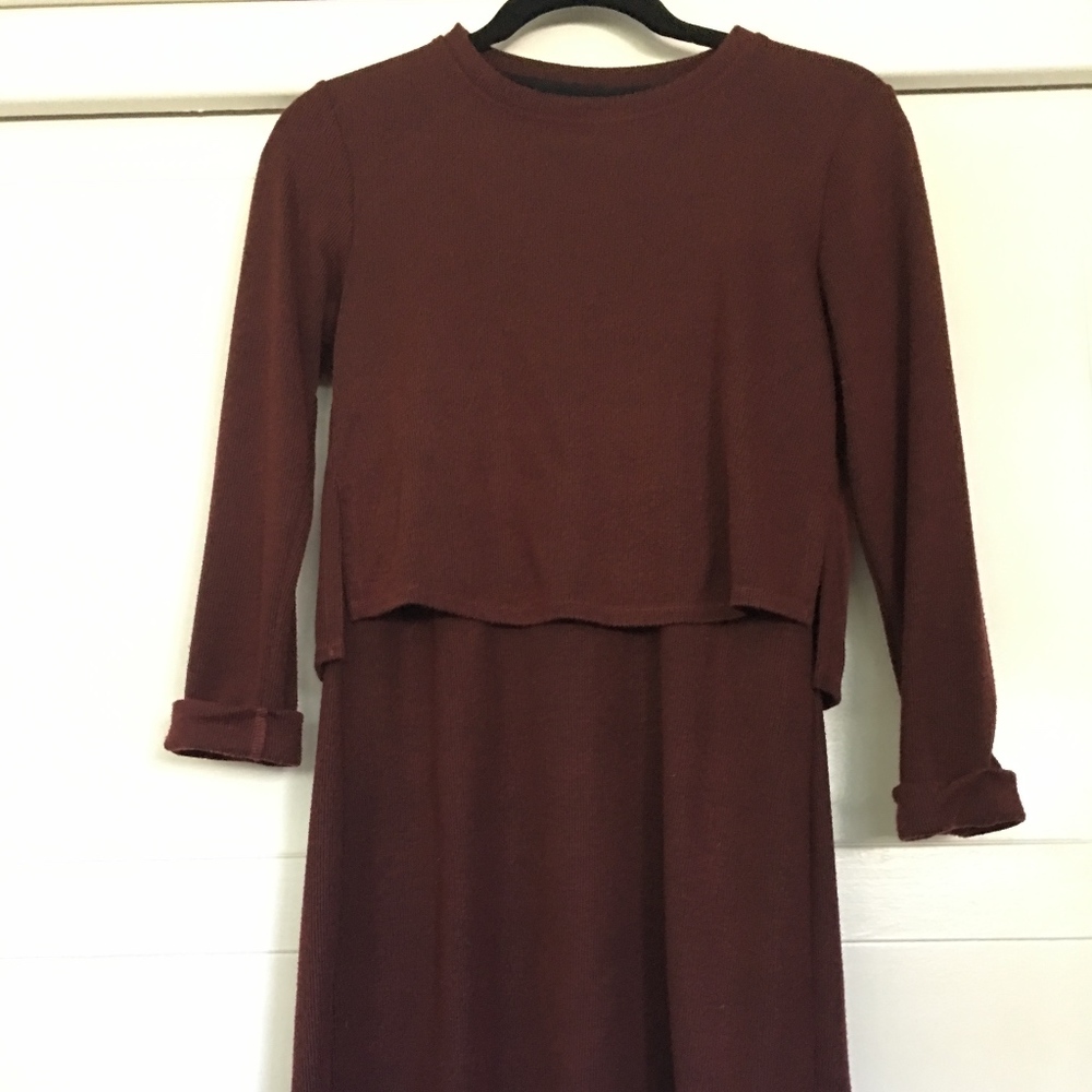 Topshop 3 quarter length sleeve layered mini dress